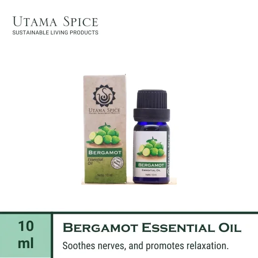 Utama Spice Bergamot Essential Oil, 10 mL – 100% Pure Aromatherapy Bliss