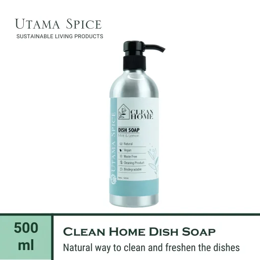 Utama Spice Clean Home Eco-Friendly Dish Soap, Mint & Lemon, 500 mL