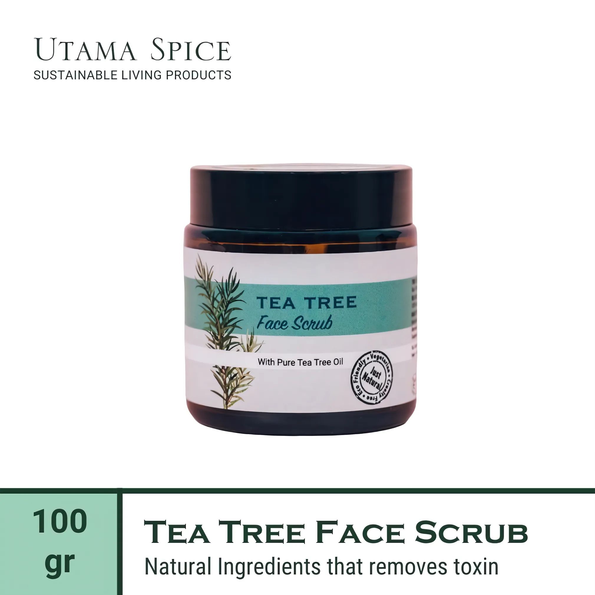 Utama Spice Tea Tree Face Scrub, 75 g – Revitalize Your Skin Naturally