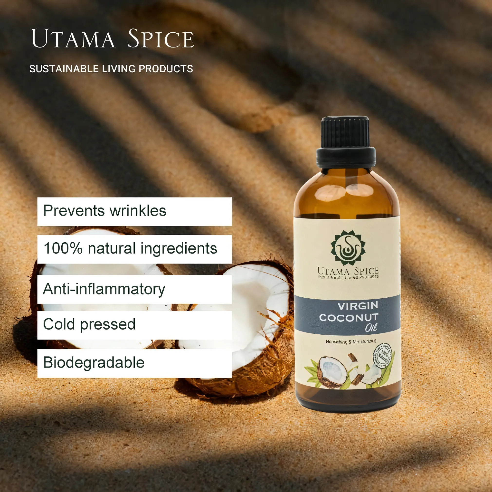 Utama Spice Pure Virgin Coconut Oil, 100 mL | Nusamade Utama Spice Pure Virgin Coconut Oil, 100 mL - Image 3