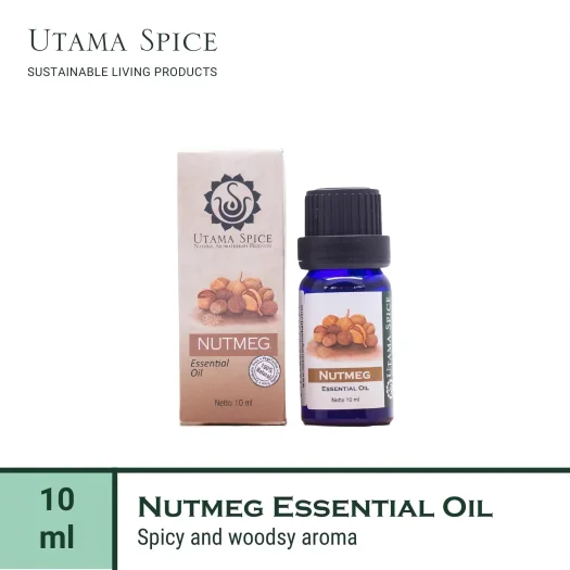 Utama Spice Nutmeg Essential Oil, 10 mL – Aromatic Wellness in a Bottle