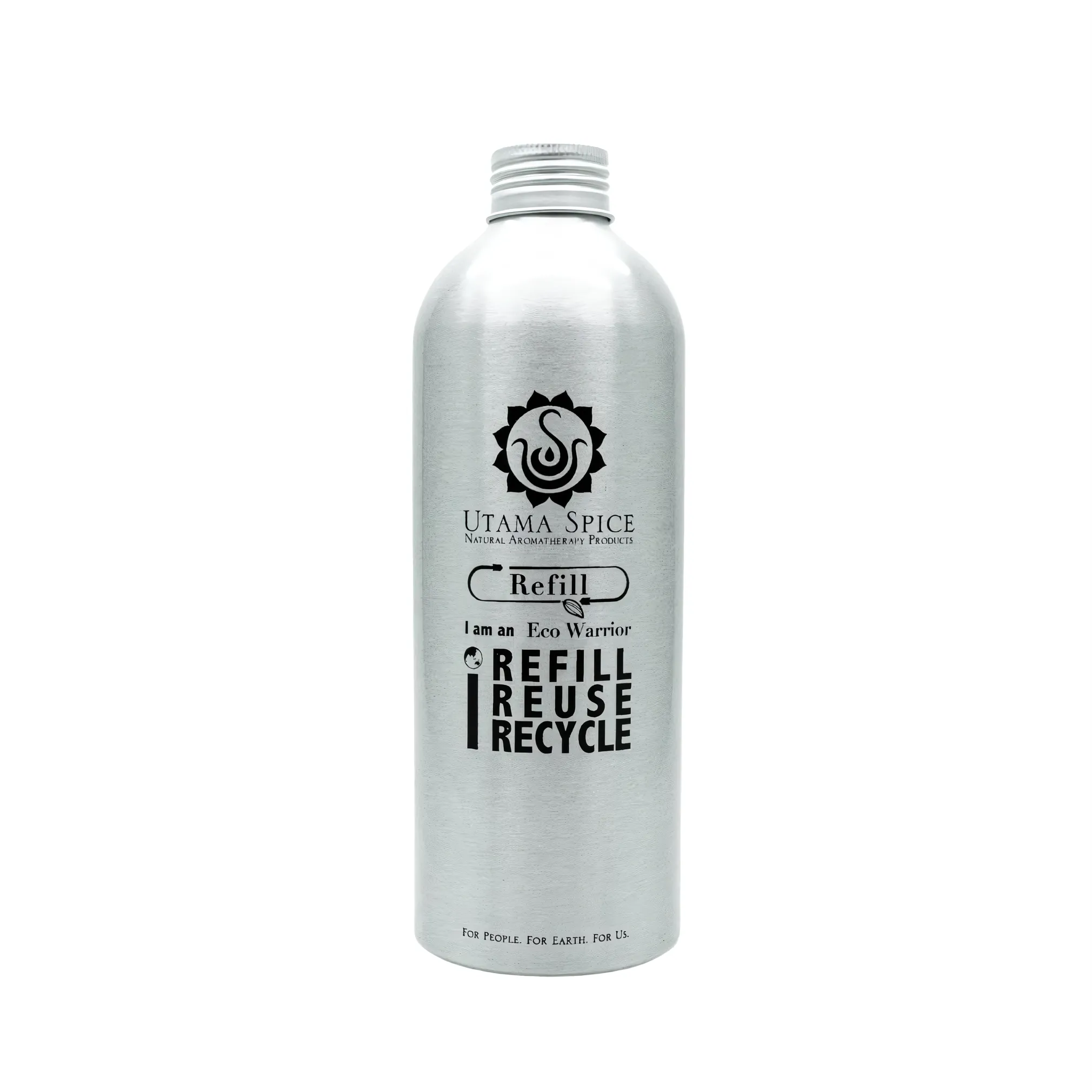 Utama Spice Aluminum Bottle with Cap, 500 mL