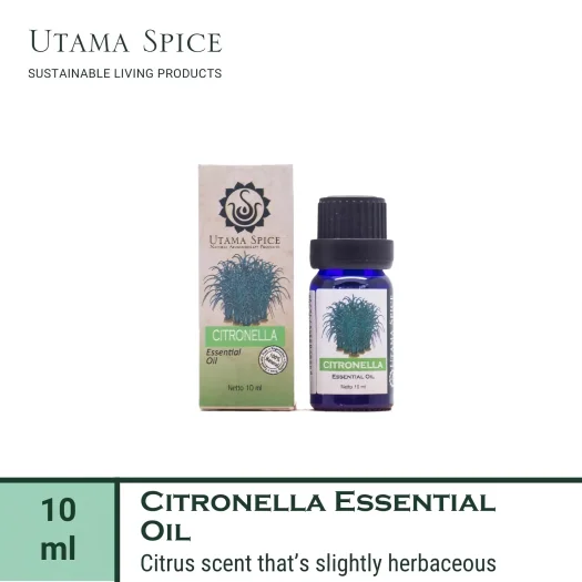Utama Spice Citronella Essential Oil, 10 mL – 100% Pure & Natural Aromatherapy