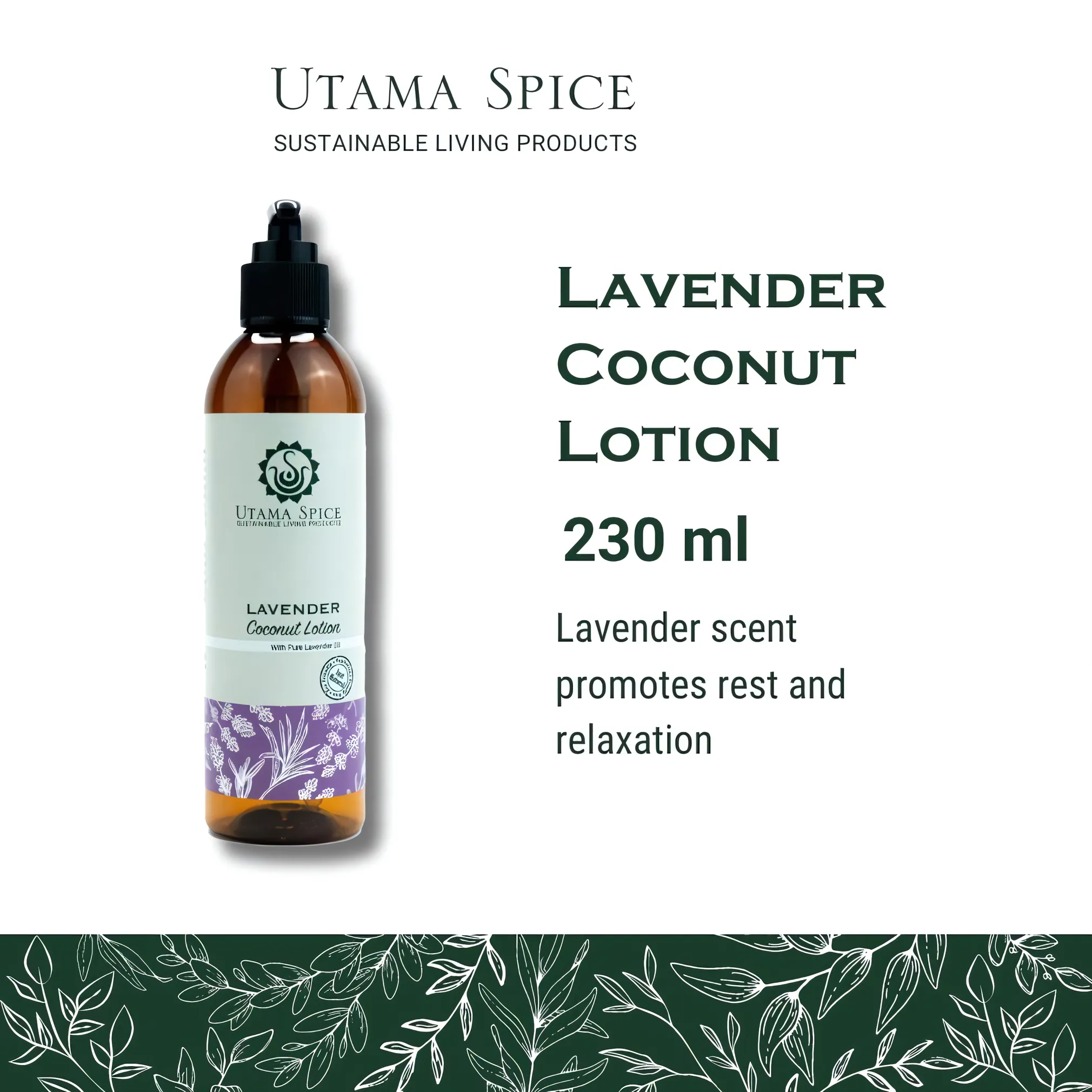 Utama Spice Lavender Infused Coconut Lotion, 230 mL