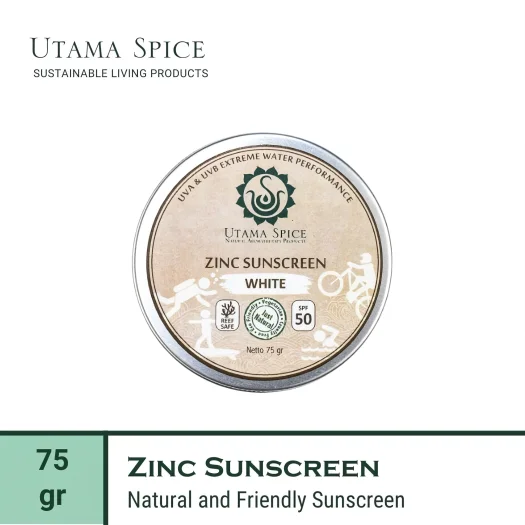 Utama Spice Zinc Sunscreen White, SPF 50, 75 mL – Natural Sun Protection