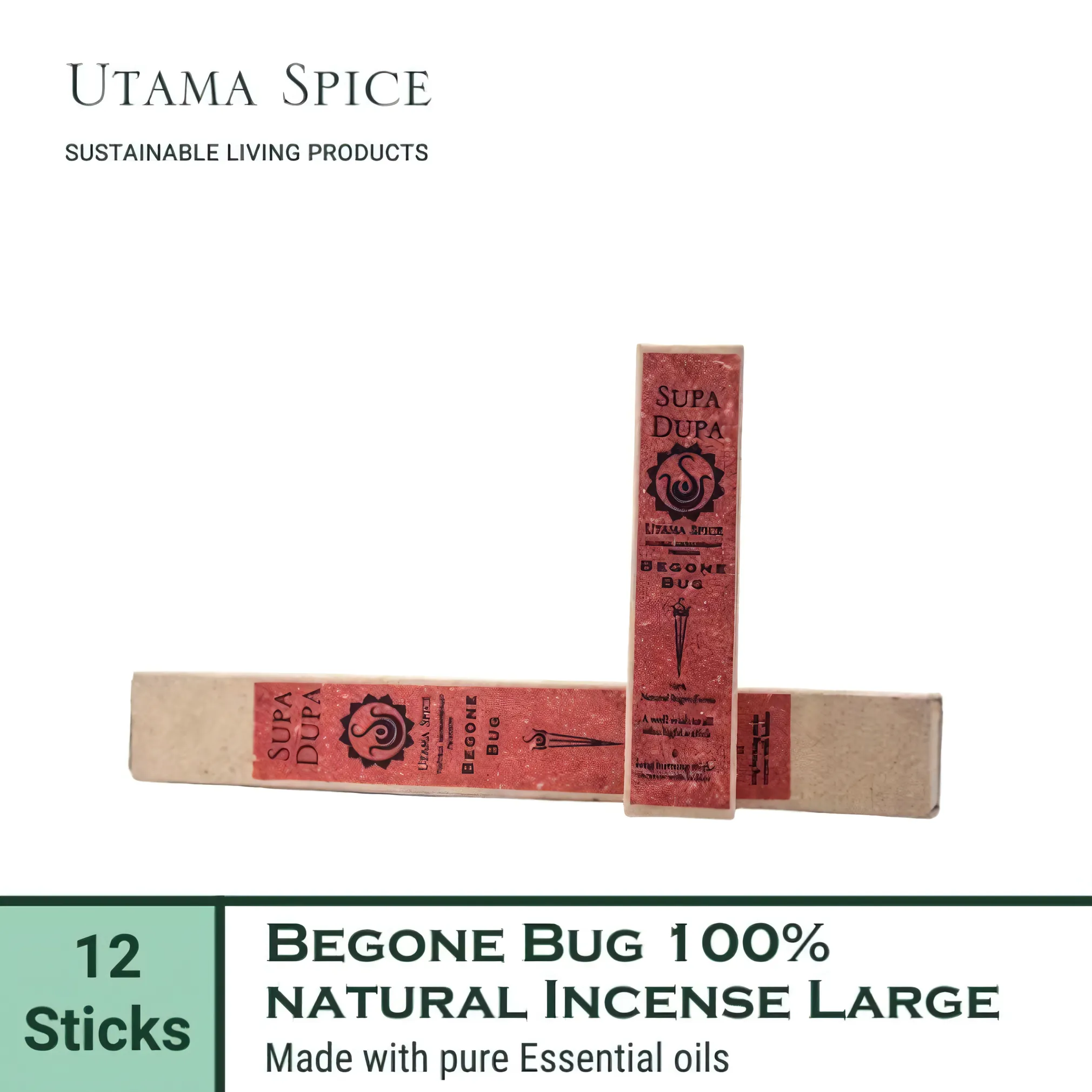 Utama Spice Begone Bug Incense Sticks, 100% Natural, Large