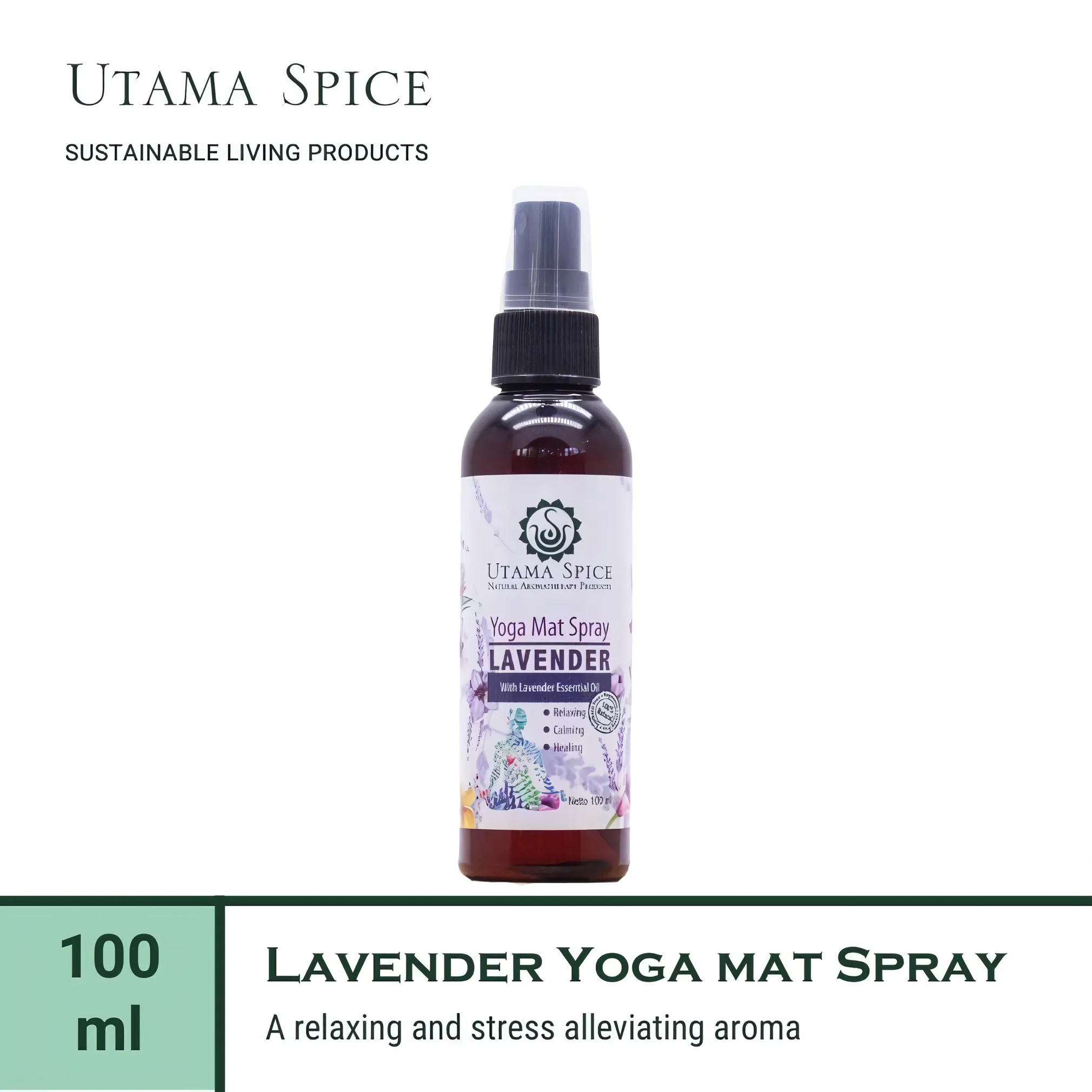 Utama Spice Lavender Yoga Mat Spray, 100 mL – Refresh and Renew Your Practice