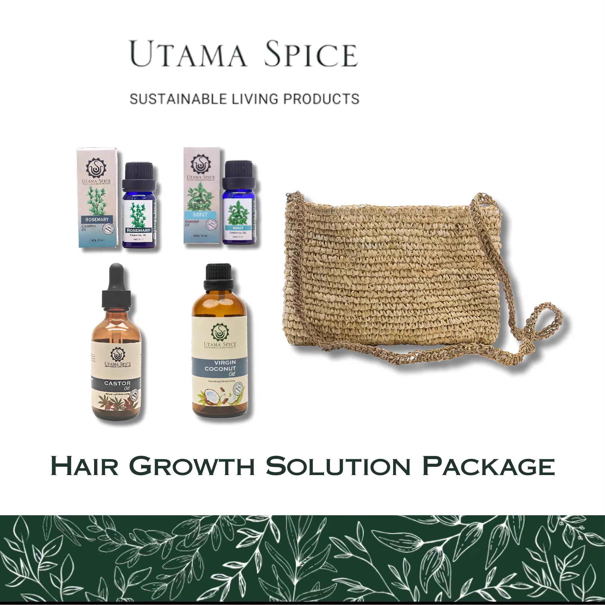 Utama Spice Hair Restoration Bundle: Castor Oil, Pure VCO, Mint Essential Oil, and Rosemary Essential Oil | Nusamade Utama Spice Hair Restoration Bundle: Castor Oil, Pure VCO, Mint Essential Oil, and Rosemary Essential Oil - Image 2