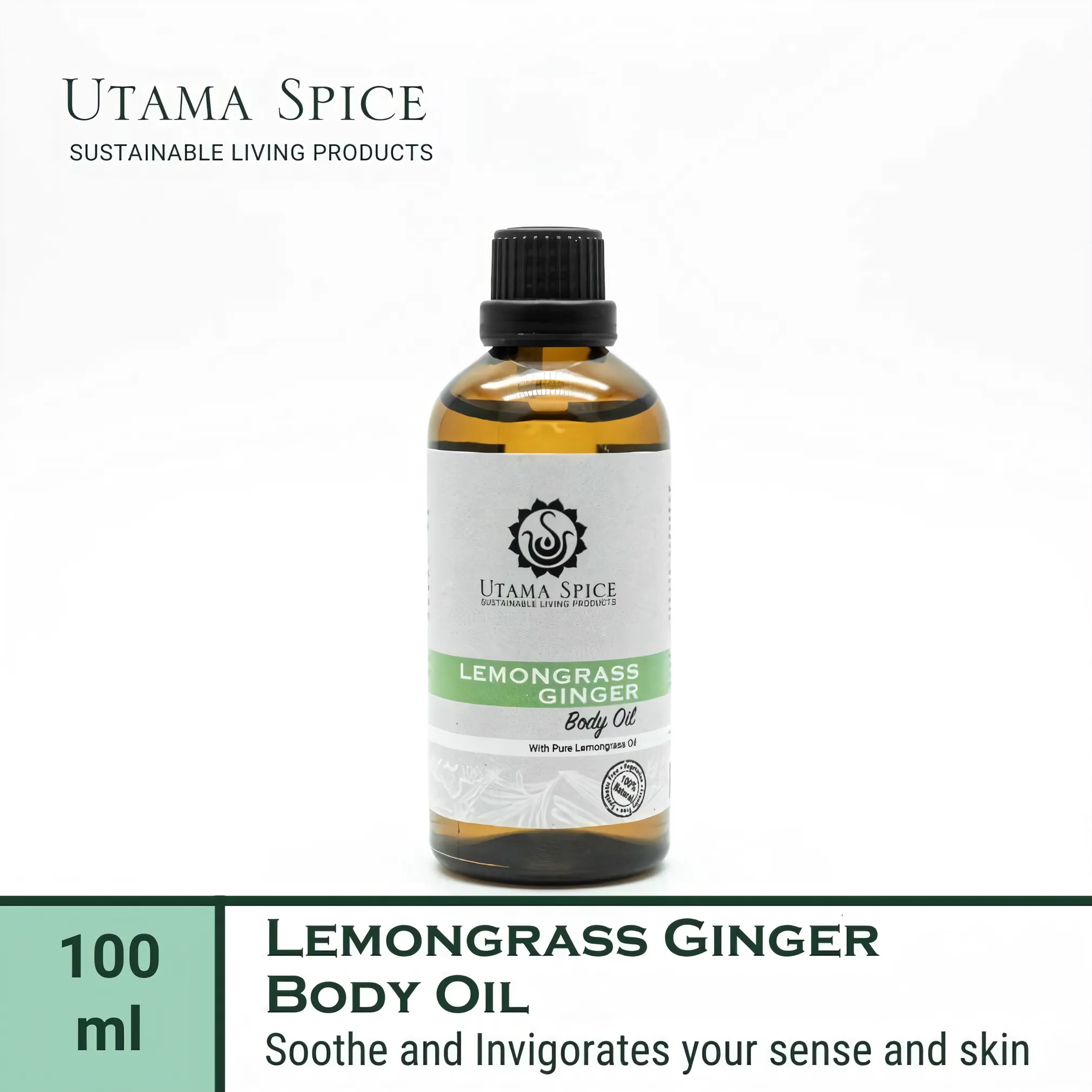 Utama Spice Lemongrass & Ginger Invigorating Body Oil, 100 mL
