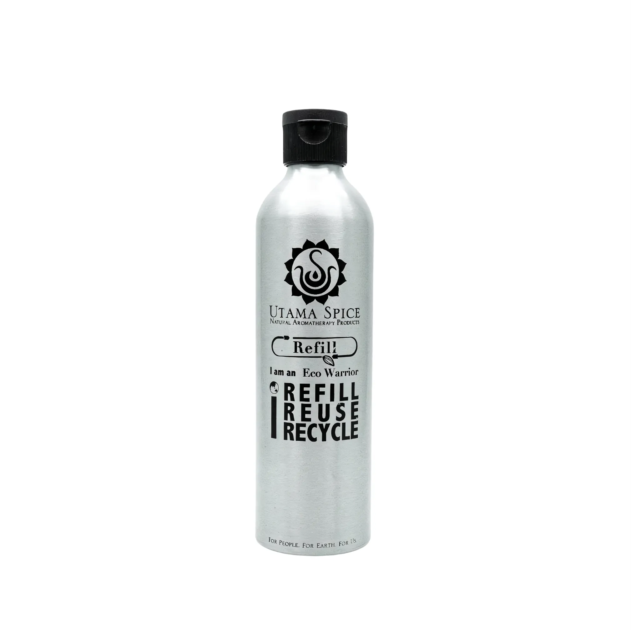 Utama Spice Aluminum Bottle with Cap, 250 mL