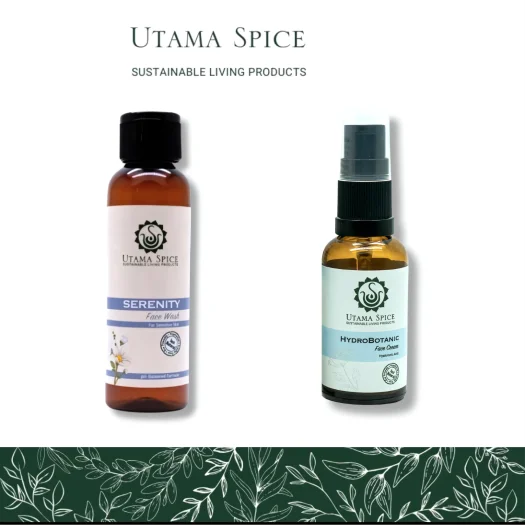 Utama Spice Radiant Glow Skin Care Set: Hydrobotanic Face Cream & Serenity Face Wash