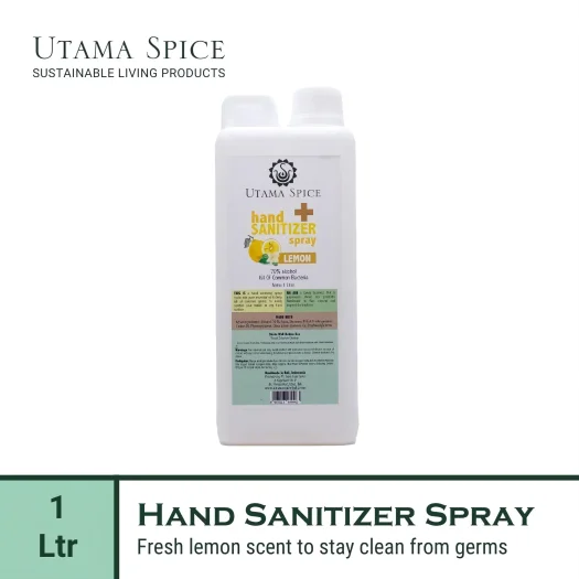 Utama Spice Lemon Antibacterial Hand Sanitizer Spray Refill, 1 L