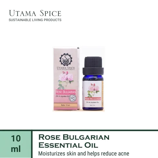 Utama Spice Rose Bulgarian Essential Oil 3% Dilution In Jojoba Oil, 10 mL