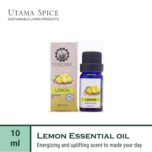 Utama Spice Zesty Lemon Essential Oil, 10 mL – Pure Aromatic Essence