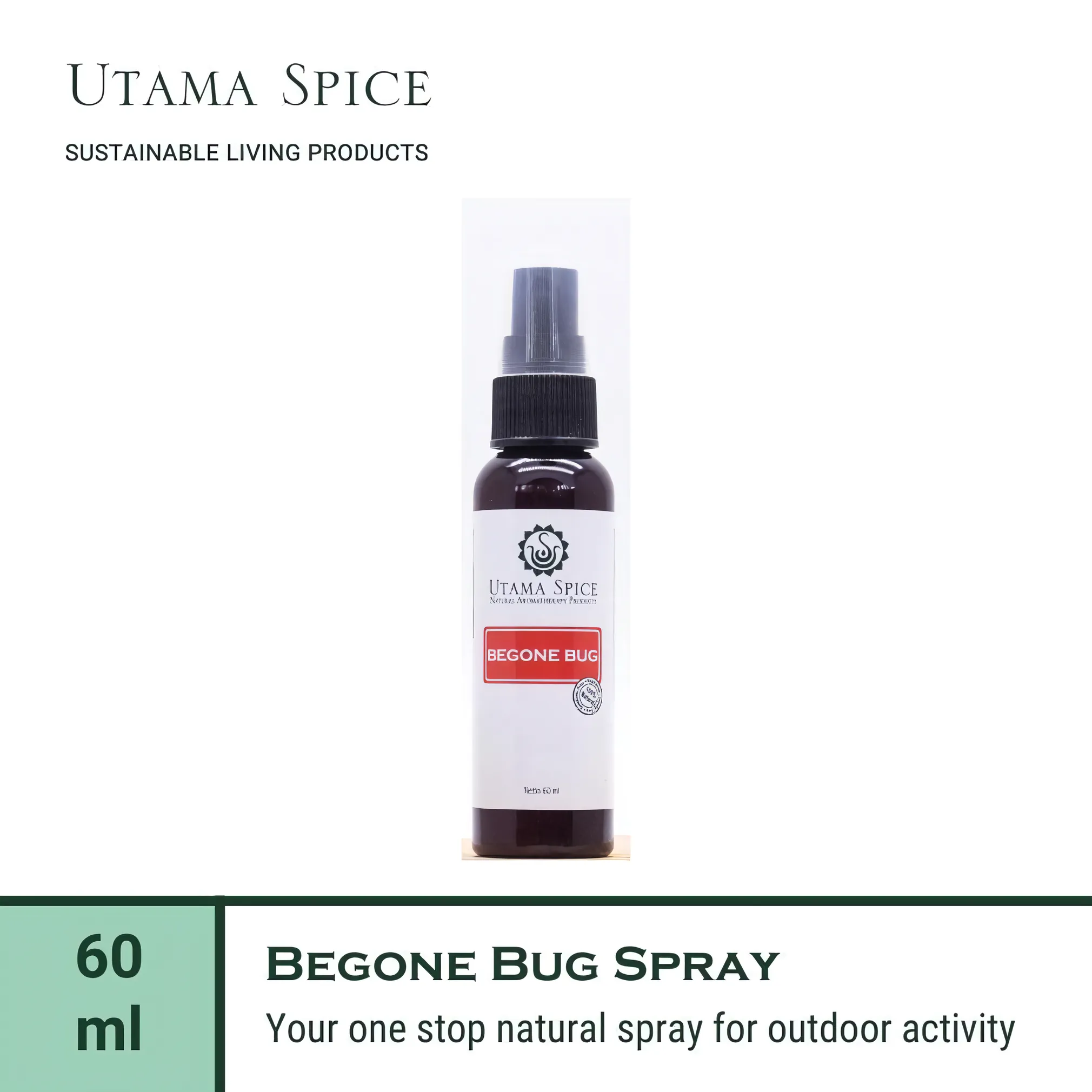 Utama Spice Begone Bug Natural Insect Repellent Spray, 60 mL