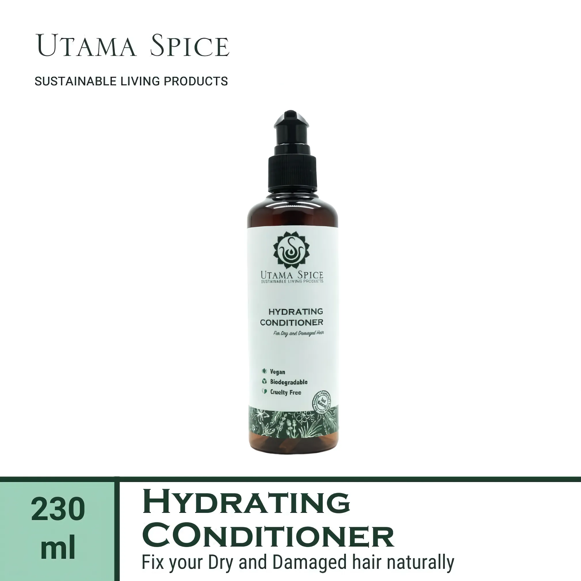 Utama Spice Hydrating Conditioner, 230 mL – Revitalize and Nourish Hair
