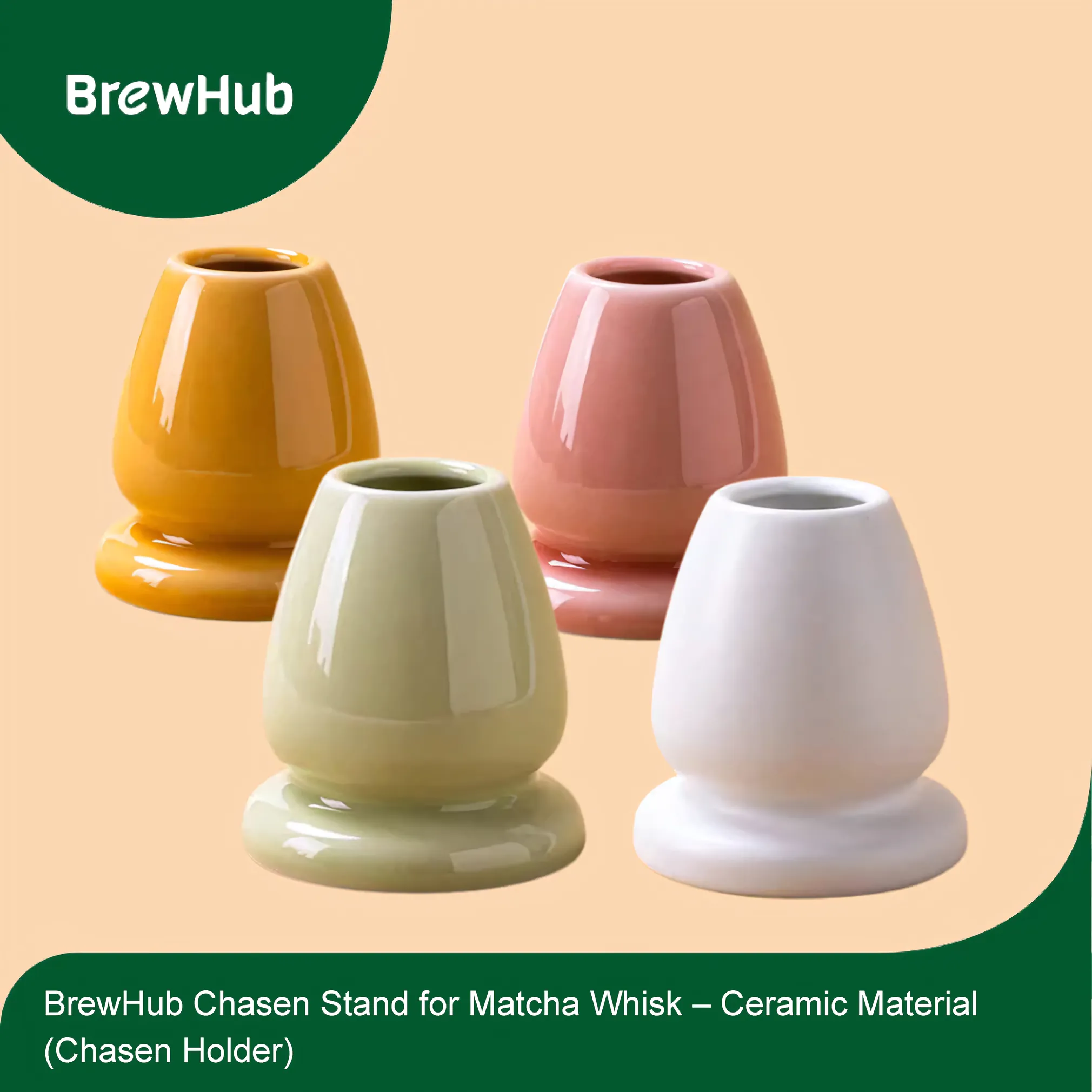 BrewHub Chasen Tate Matcha Whisk Holder – Ceramic Stand for Tea Ceremony