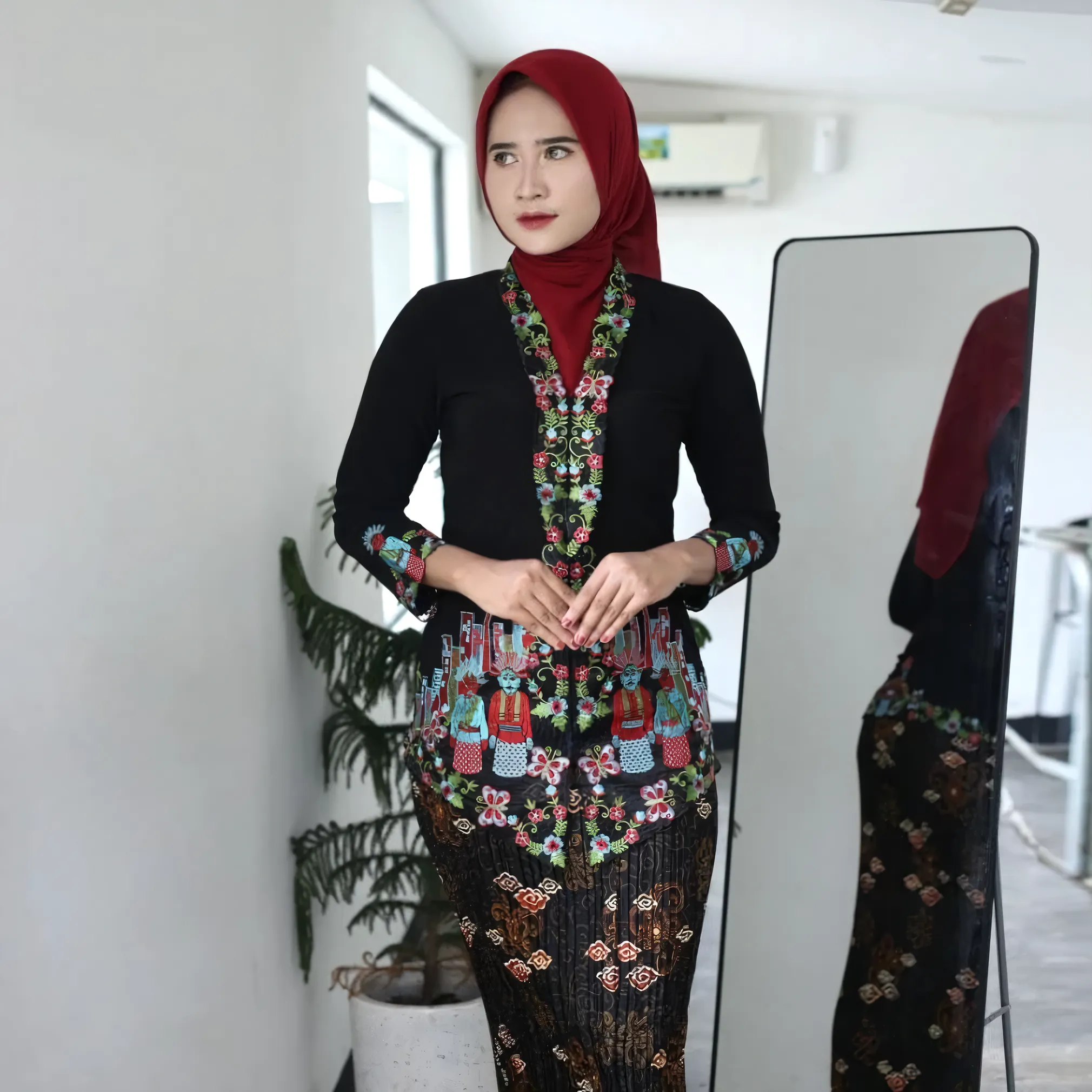 KebayaKNF Ondel Ondel Embroidered Modern Stretch Kebaya (Top Only)