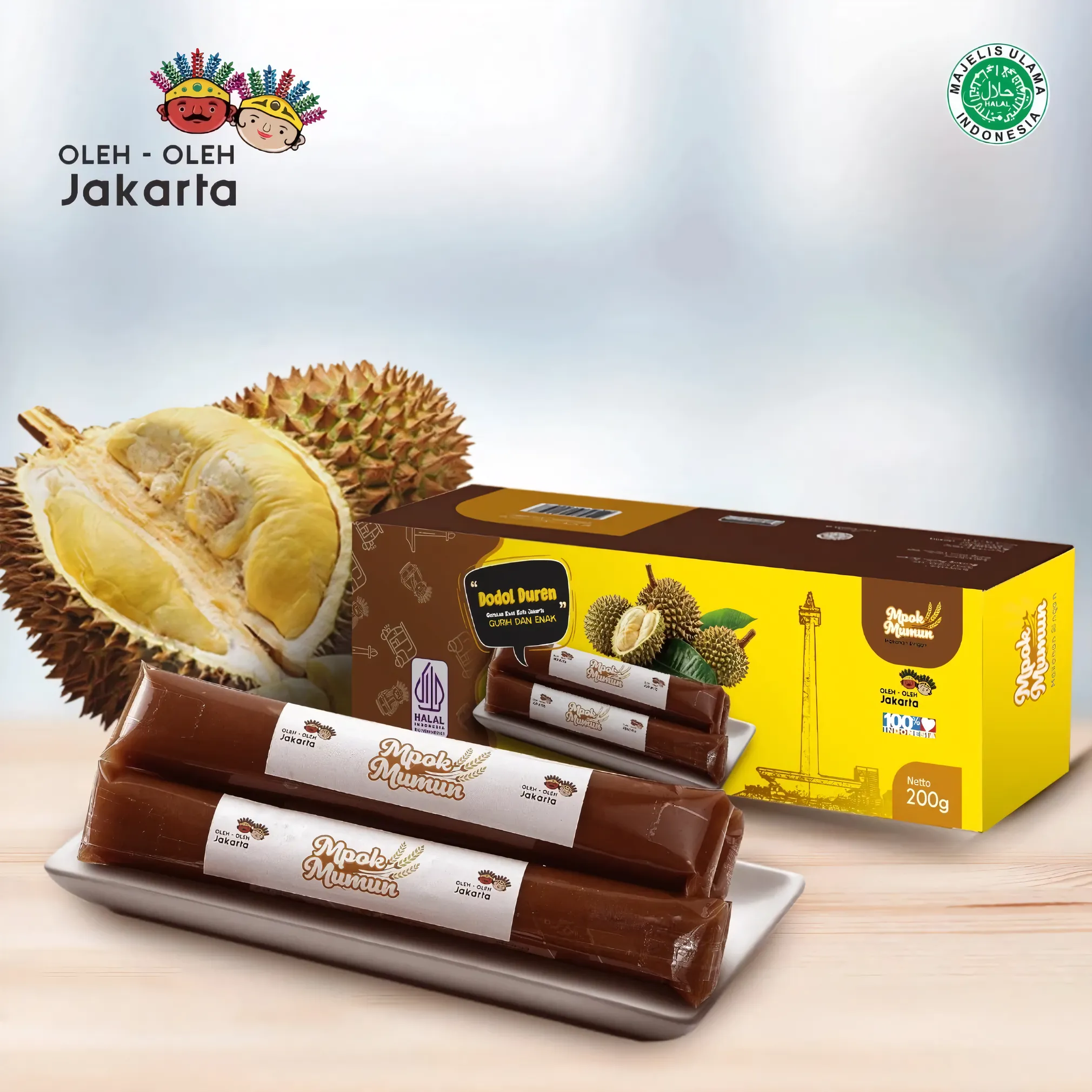 Authentic Betawi Durian Dodol by Mpok Mumun, Halal Certified (200 g)