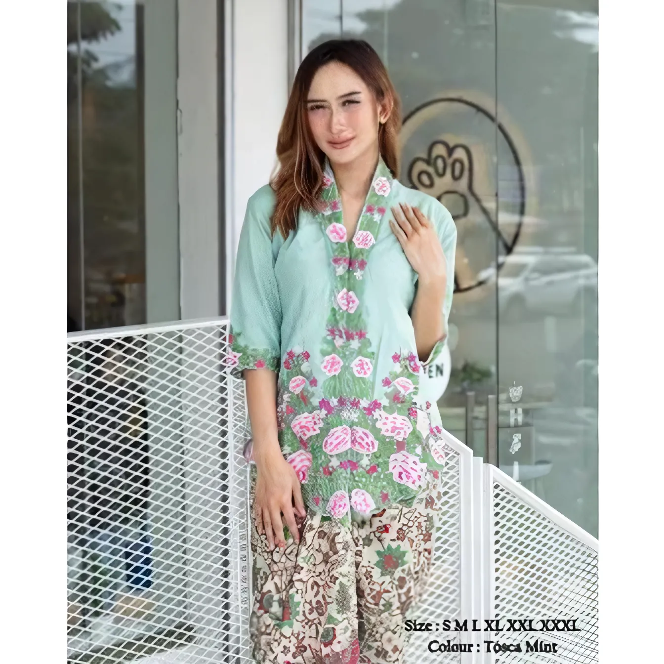 KebayaKNF Modern Embroidered Kebaya Blouse - 7/8 Sleeve Kartini Encim Style (Top Only) | Nusamade KebayaKNF Modern Embroidered Kebaya Blouse - 7/8 Sleeve Kartini Encim Style (Top Only) - Image 6