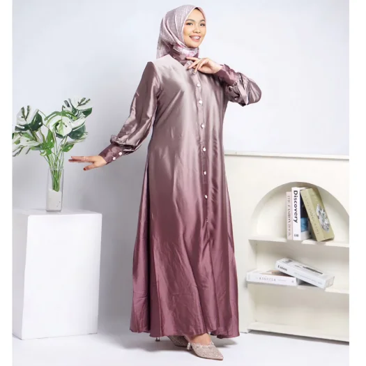 Aurora Silk Gradient Gamis Dress – Luxurious Silky Material