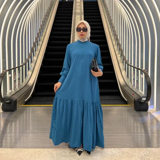 Elegant Mahira Snow Sheer Dress – Simple, Luxurious, Nursing & Wudhu Friendly Gamis