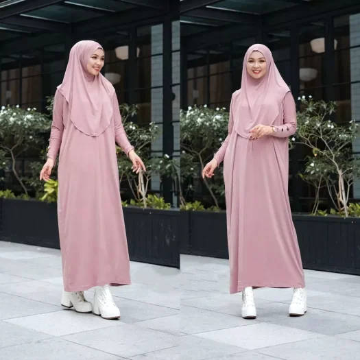 Elegant Hafisa Abaya Hijab Set for Umrah & Hajj – Premium Jersey
