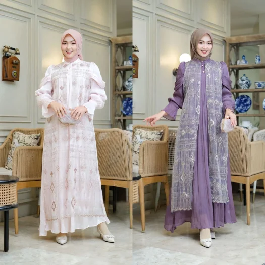 Aliya Shimmer Dress – Premium Elegant Gamis for Special Occasions 2024