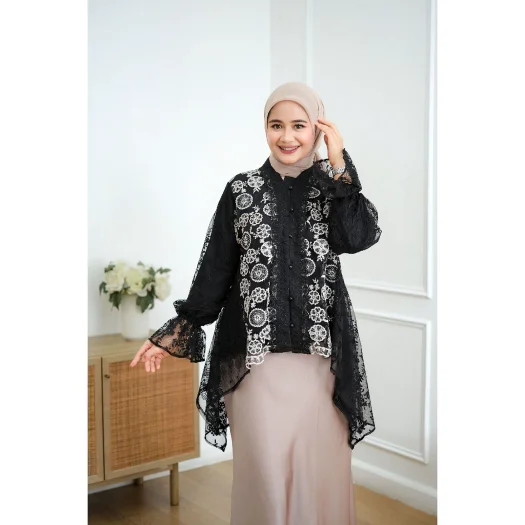 Lune Top Claire Modern Brocade – Breastfeeding Friendly & Stylish for Gatherings and Daily Wear