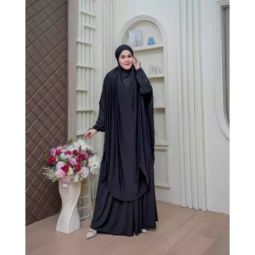 Kamila Abaya Set Hajj Umrah with French Khimar Jersey