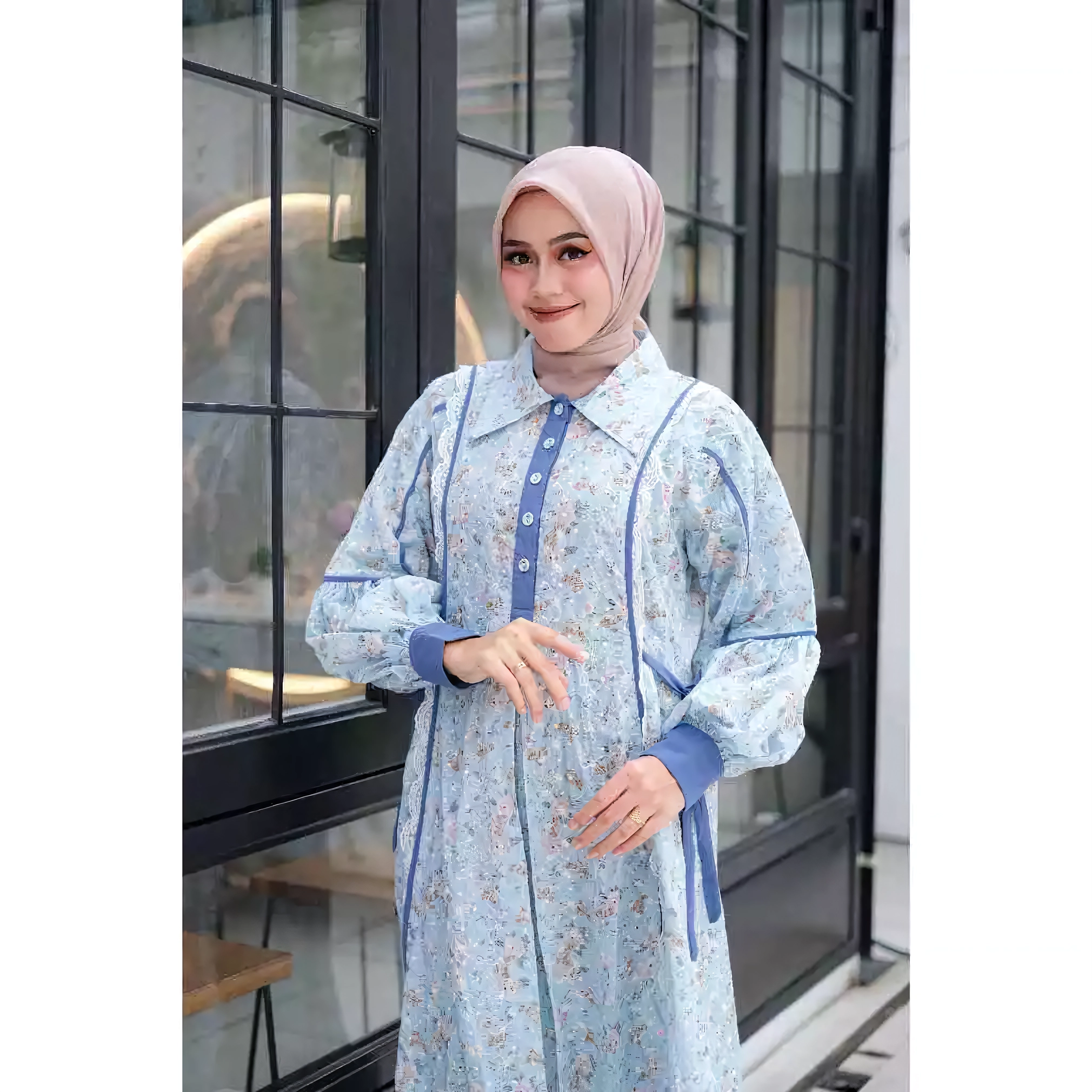 Elegant Salvina Midi Gamis Dress - Latest Katbol Fashion | Nusamade Elegant Salvina Midi Gamis Dress - Latest Katbol Fashion - Image 3