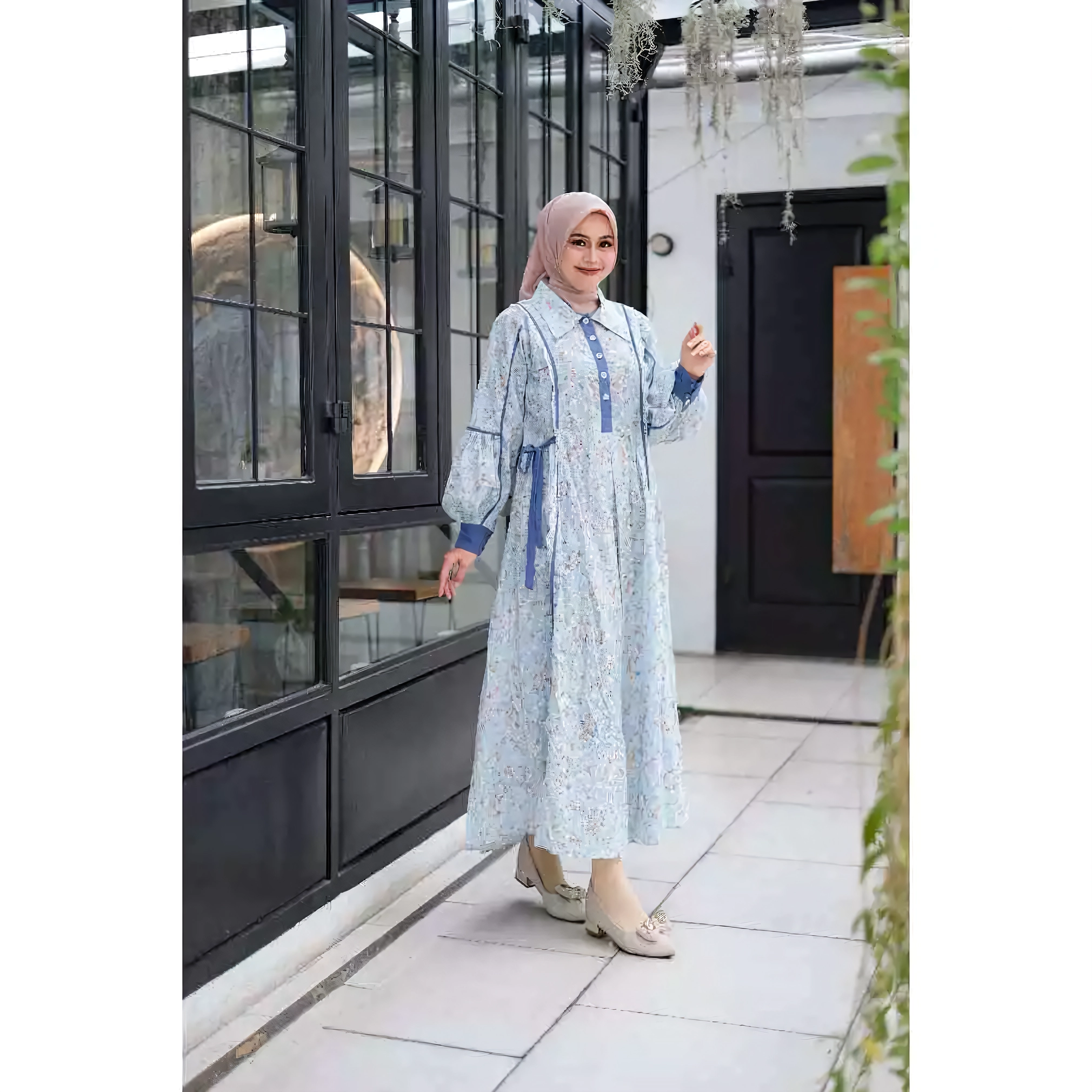 Elegant Salvina Midi Gamis Dress - Latest Katbol Fashion | Nusamade Elegant Salvina Midi Gamis Dress - Latest Katbol Fashion - Image 4