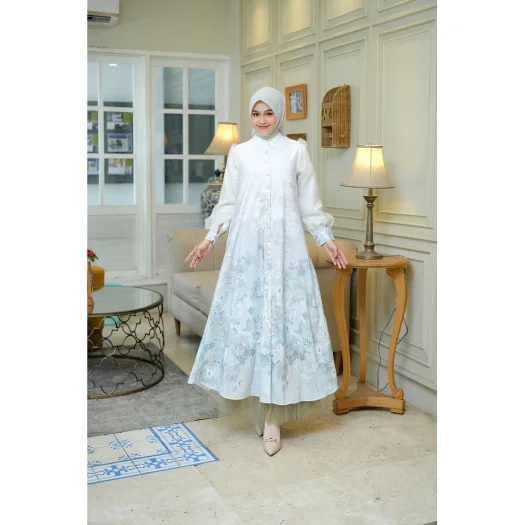 Elegant Organza Mix Anna Dress – Button-Down, Nursing-Friendly Gown for Events