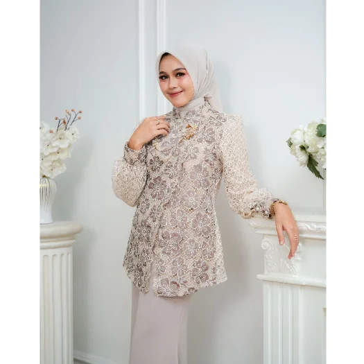 Calula Modern Brocade Kebaya – Elegant Janggan Tulle, Nursing Friendly