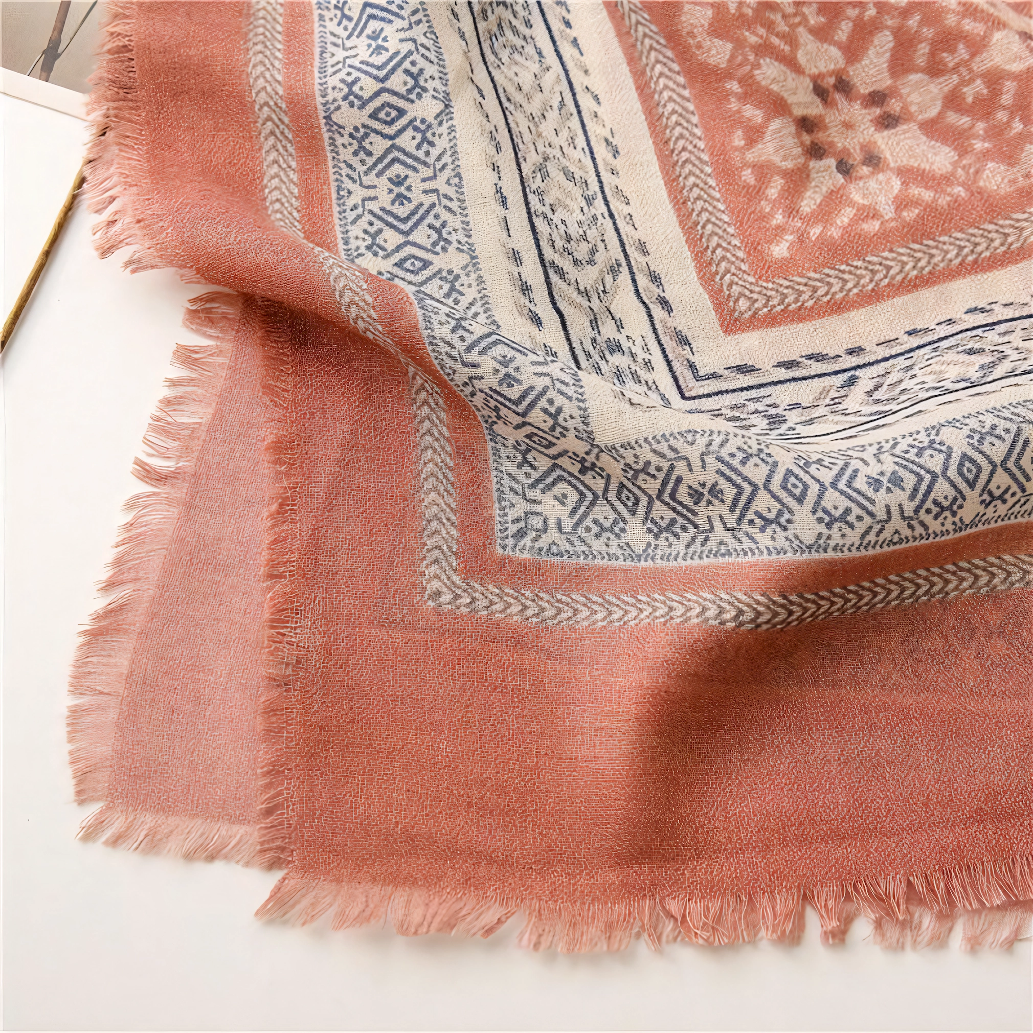 ITSFRIDAY Ornella Red Square Scarf for Women | Nusamade ITSFRIDAY Ornella Red Square Scarf for Women - Image 6