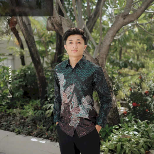 Batik Baron Limited Edition Marco Men’s Long Sleeve Slimfit Premium Batik Shirt – Soft and Comfortable