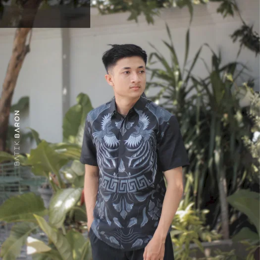 Batik Baron Men’s Short Sleeve Primisima Cotton Premium Batik Shirt with Full Lining – Tentrem